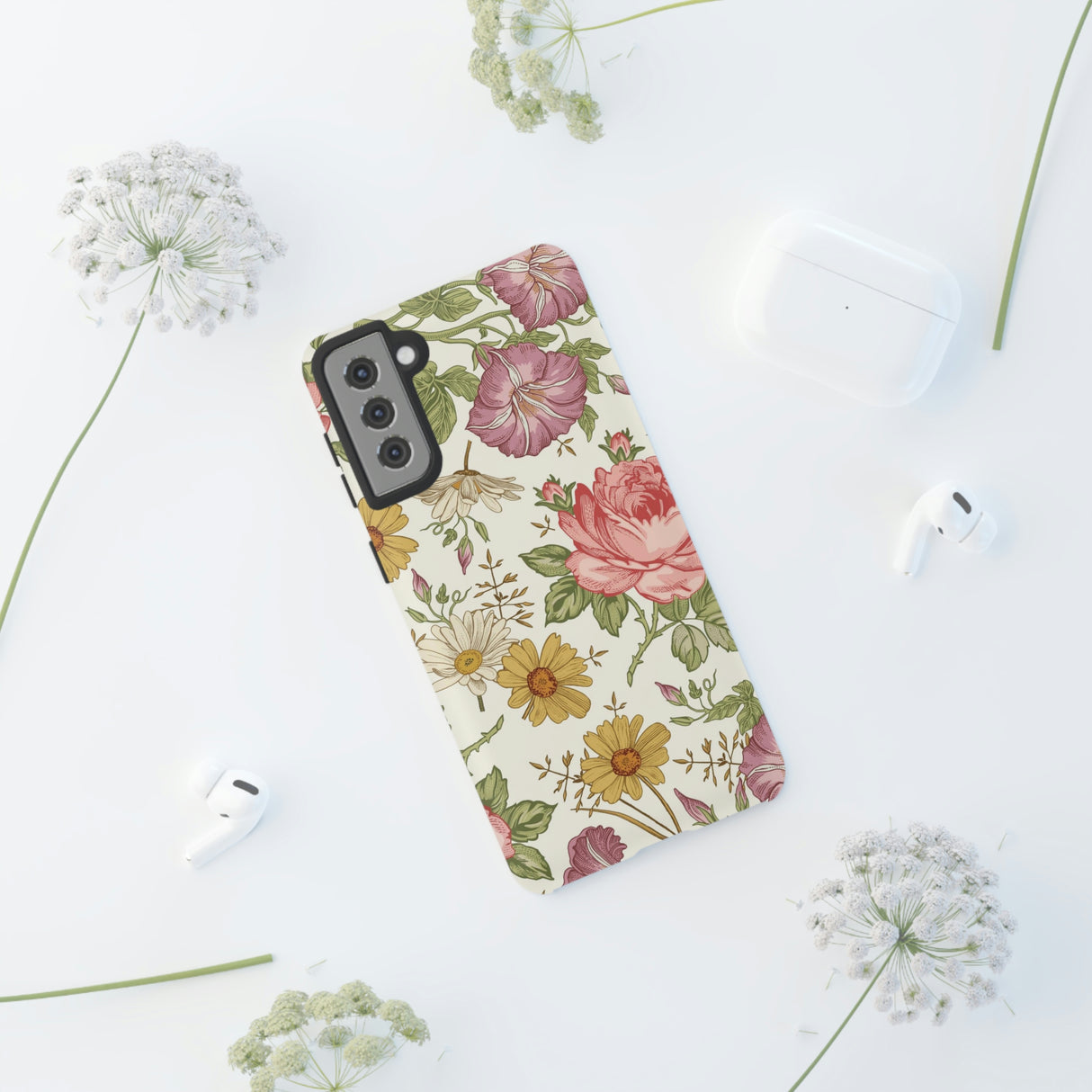 Fabric Vintage Flower Samsung Case (Protective) Phone Case