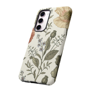 Poppy Brown Vintage Flower Samsung Case (Protective) Phone Case