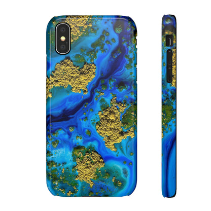 Blue Clear Ocean Ink Art iPhone Case (Slim) iPhone X Glossy Phone Case