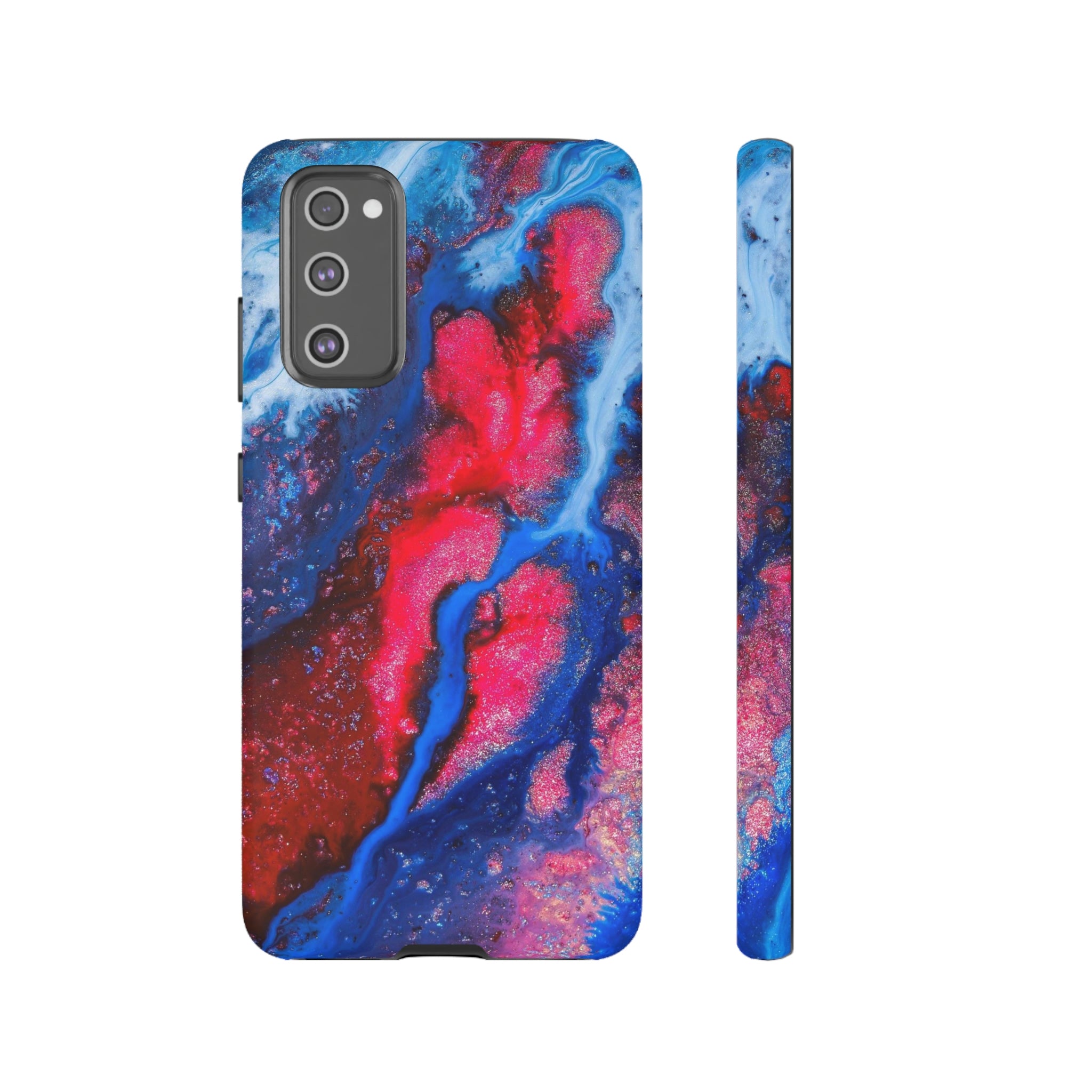 Red n Blue Ink Art Android Case (Protective) Samsung Galaxy S20 FE Matte Phone Case