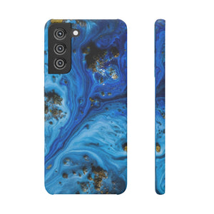 Blue Ice Melt Ink Art Android Case (Slim) Samsung S21 FE Matte Phone Case