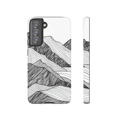 Mountain Line Art Android Case (Protective) Samsung Galaxy S21 FE Matte Phone Case