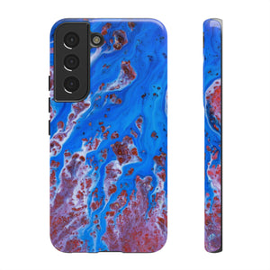 Bright Blue Ink Art Android Case (Protective) Samsung Galaxy S22 Glossy Phone Case