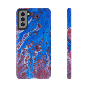 Bright Blue Ink Art Android Case (Protective) Samsung Galaxy S21 Plus Glossy Phone Case