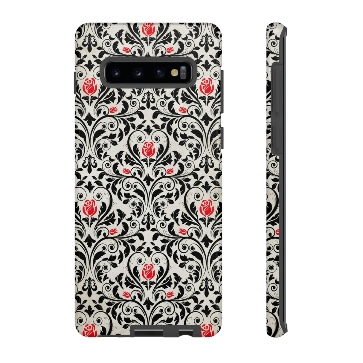 Black Rose Gothic Flower Samsung Case (Protective) Samsung Galaxy S10 Plus Glossy Phone Case