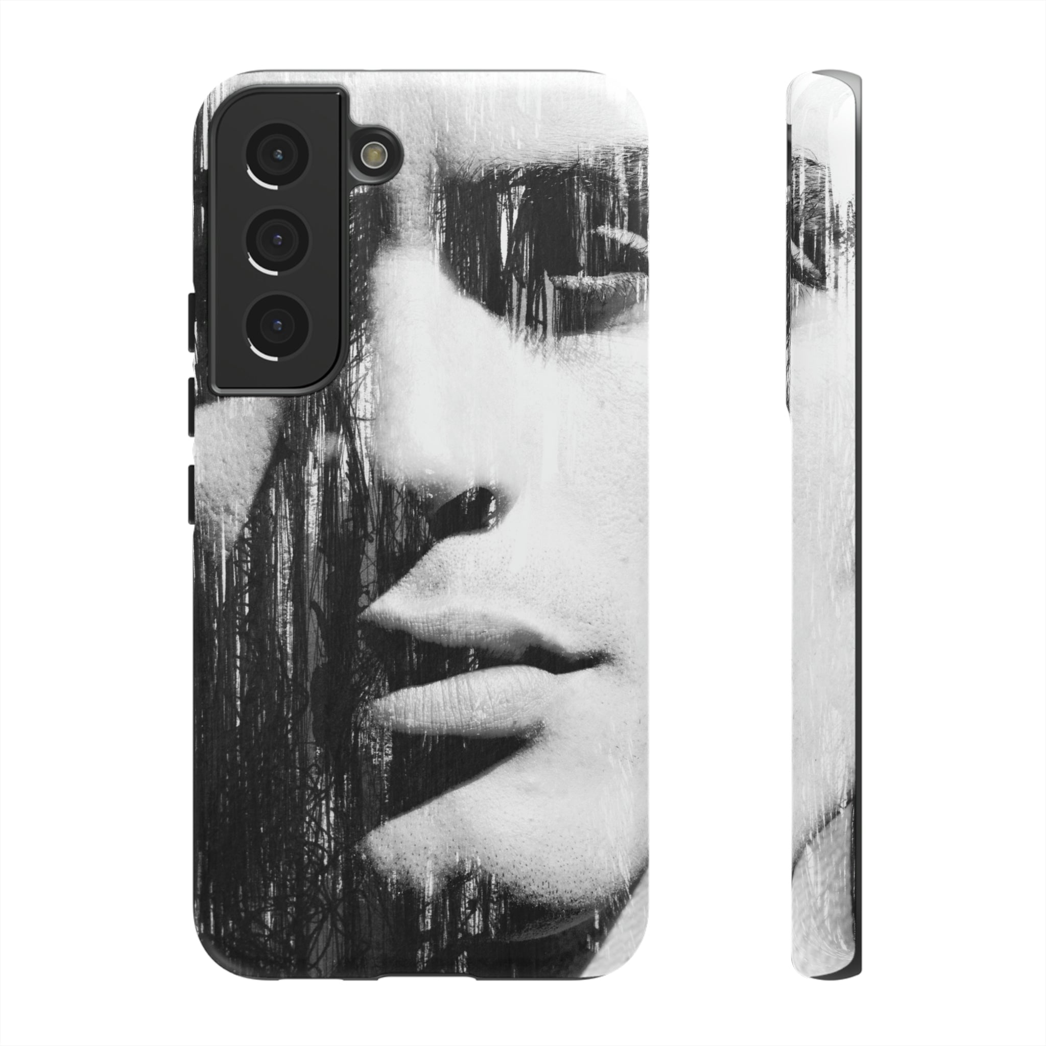 Black & White Pop Art Android Case (Protective) Samsung Galaxy S22 Matte Phone Case