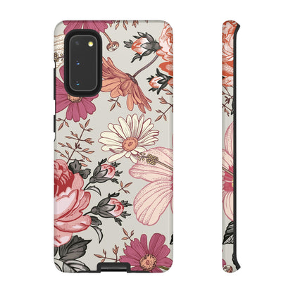 Pink daisies Vintage Flower Samsung Case (Protective) Samsung Galaxy S20 Glossy Phone Case