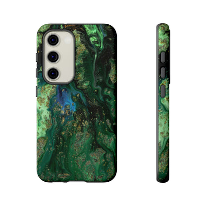 Green Liquid Marble Ink Art Android Case (Protective) Samsung Galaxy S23 Glossy Phone Case