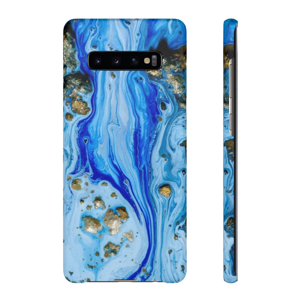 Blue Ice Ink Art Android Case (Slim) Samsung Galaxy S10 Plus Matte Phone Case