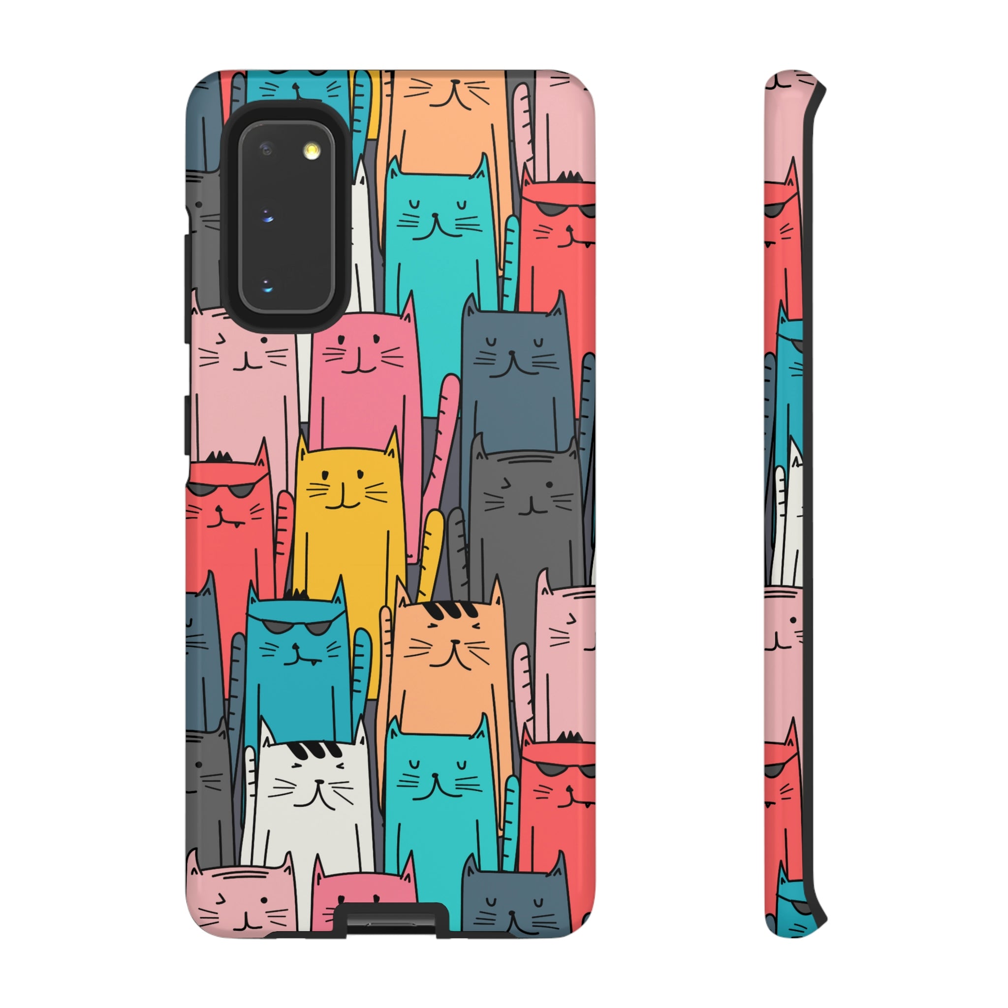 Colorful Cats Android Case (Protective) Samsung Galaxy S20 Glossy Phone Case