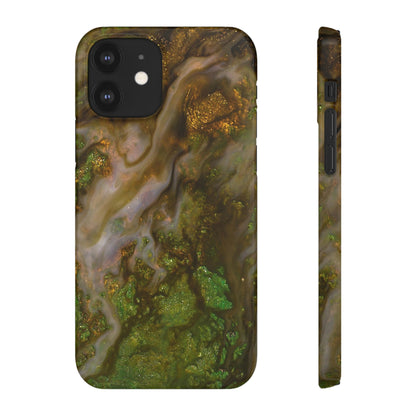 Smaragd Green Ink Art iPhone Case (Slim) iPhone 12 Glossy Phone Case