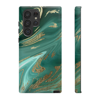 Green Marble Android Case (Protective) Samsung Galaxy S22 Ultra Matte Phone Case