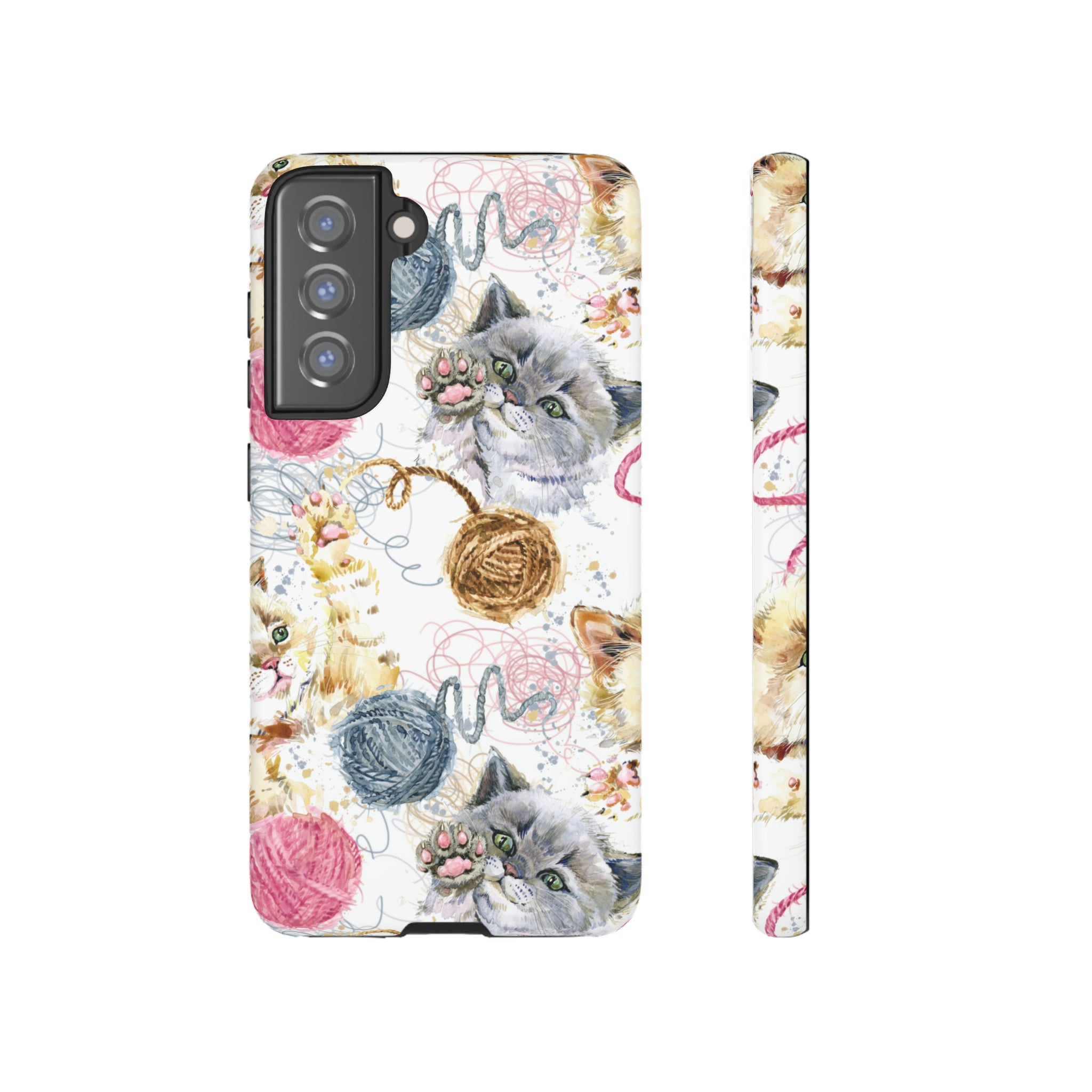 Cute Kitten Pattern Android Case (Protective) Samsung Galaxy S21 FE Matte Phone Case