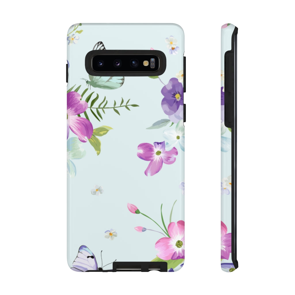 Blooming Flowers and Butterflies Samsung Case (Protective) Samsung Galaxy S10 Glossy Phone Case