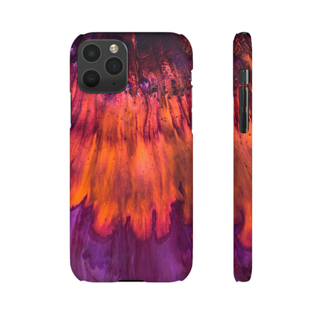 Orange Flow Ink Art iPhone Case (Slim) iPhone 11 Pro Matte Phone Case