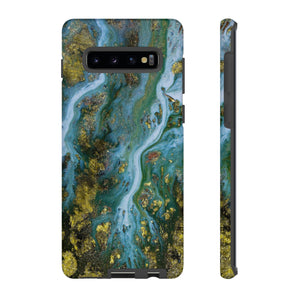 Ocean Blue Ink Art Android Case (Protective) Samsung Galaxy S10 Plus Matte Phone Case