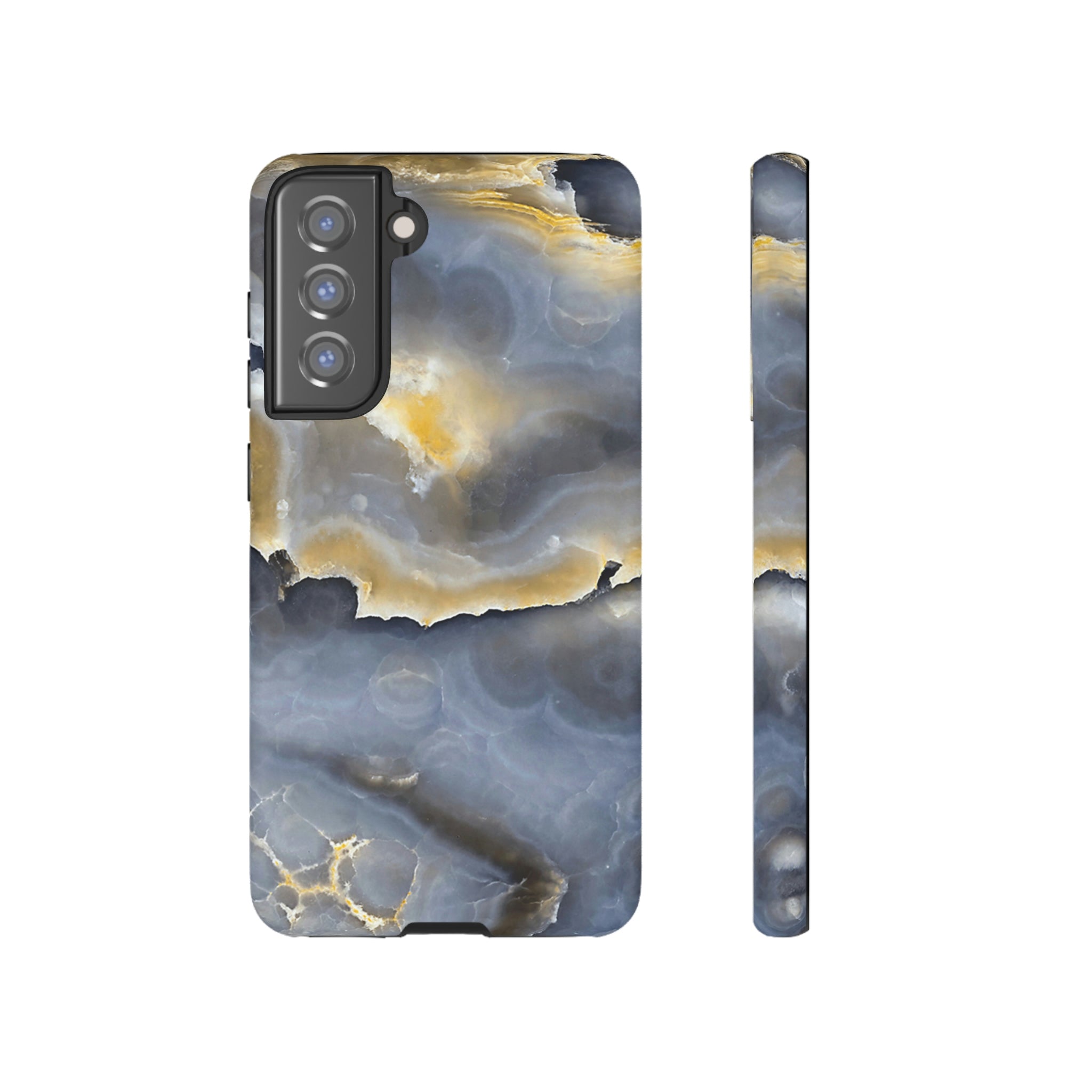 Marble Blue Gold Android Case (Protective) Samsung Galaxy S21 FE Matte Phone Case