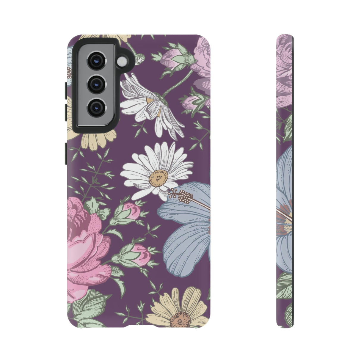 Purple Grass Vintage Flower Samsung Case (Protective) Samsung Galaxy S21 Matte Phone Case