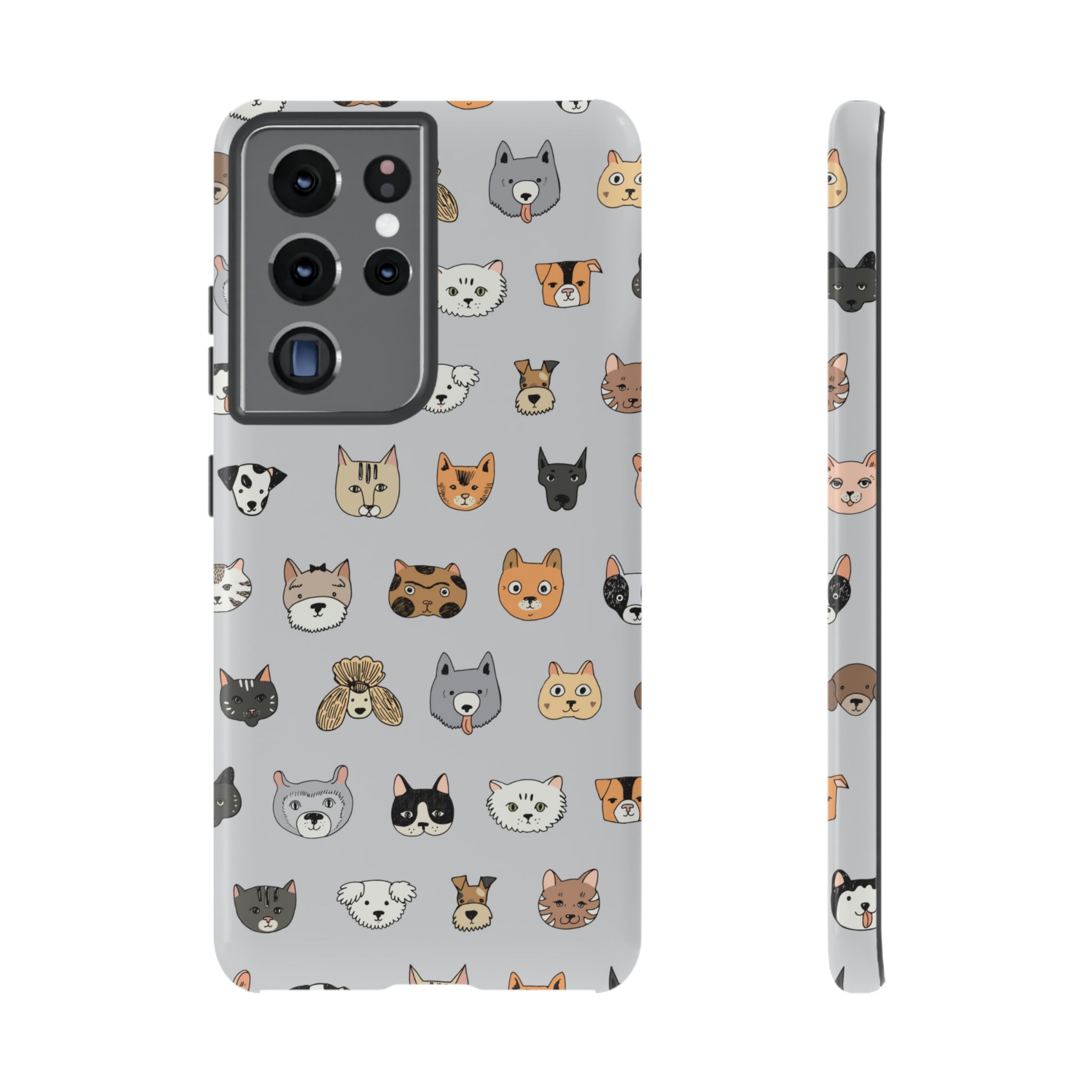 Cats n Dogs Pattern Android Case (Protective) Samsung Galaxy S21 Ultra Glossy Phone Case