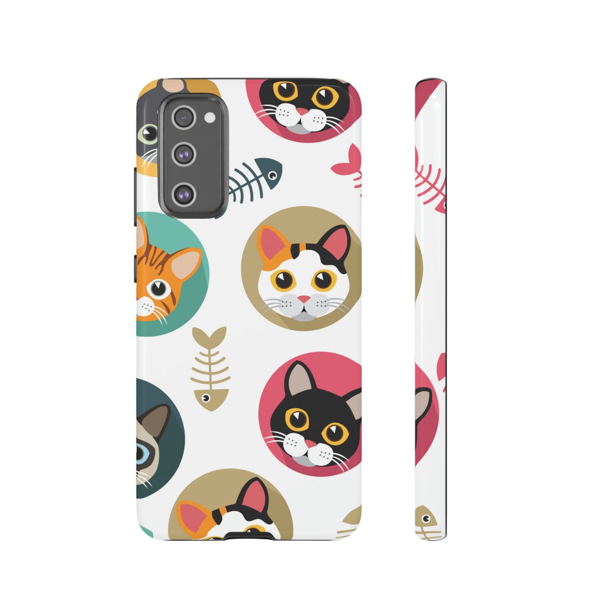 Cats Fishbone Android Case (Protective) Samsung Galaxy S20 FE Glossy Phone Case