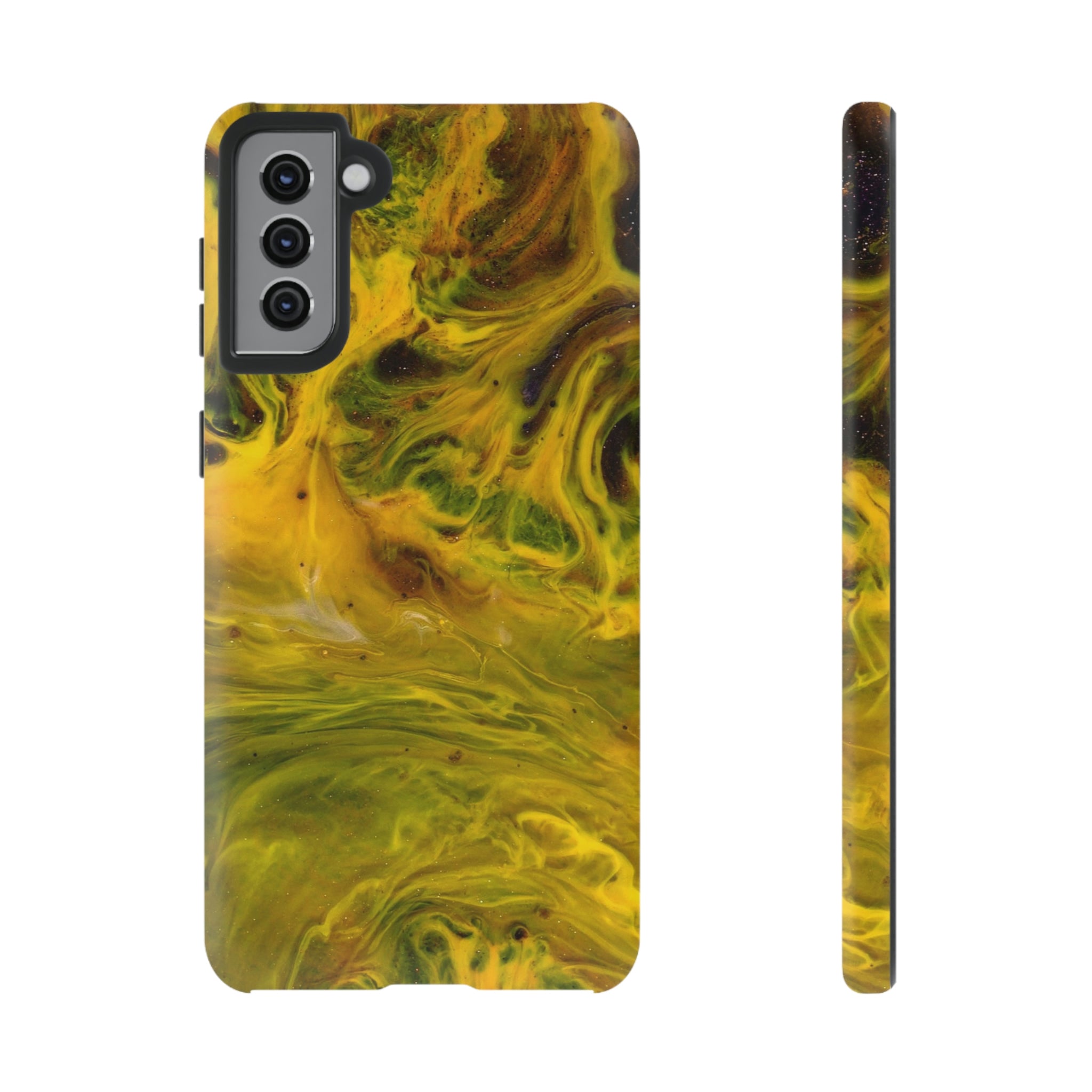 Liquid Yellow Ink Art Android Case (Protective) Samsung Galaxy S21 Plus Matte Phone Case