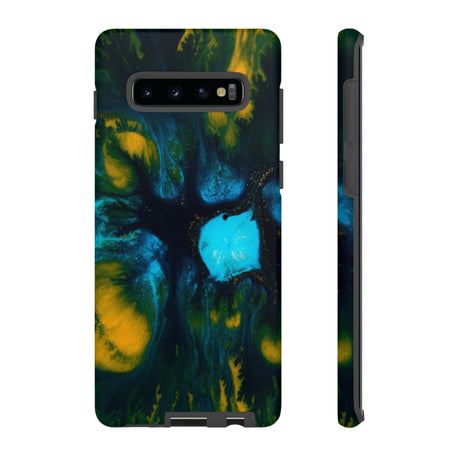 Blue Flower Ink Art Android Case (Protective) Samsung Galaxy S10 Plus Matte Phone Case