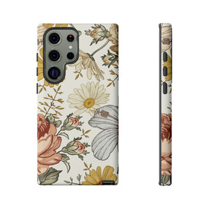 Linear Vintage Flower Samsung Case (Protective) Samsung Galaxy S23 Ultra Matte Phone Case