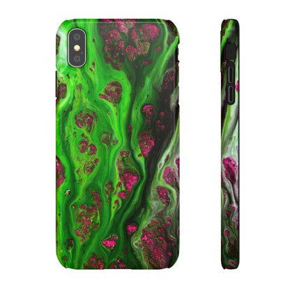 Toxic Green Ink Art iPhone Case (Slim) iPhone XS MAX Glossy Phone Case