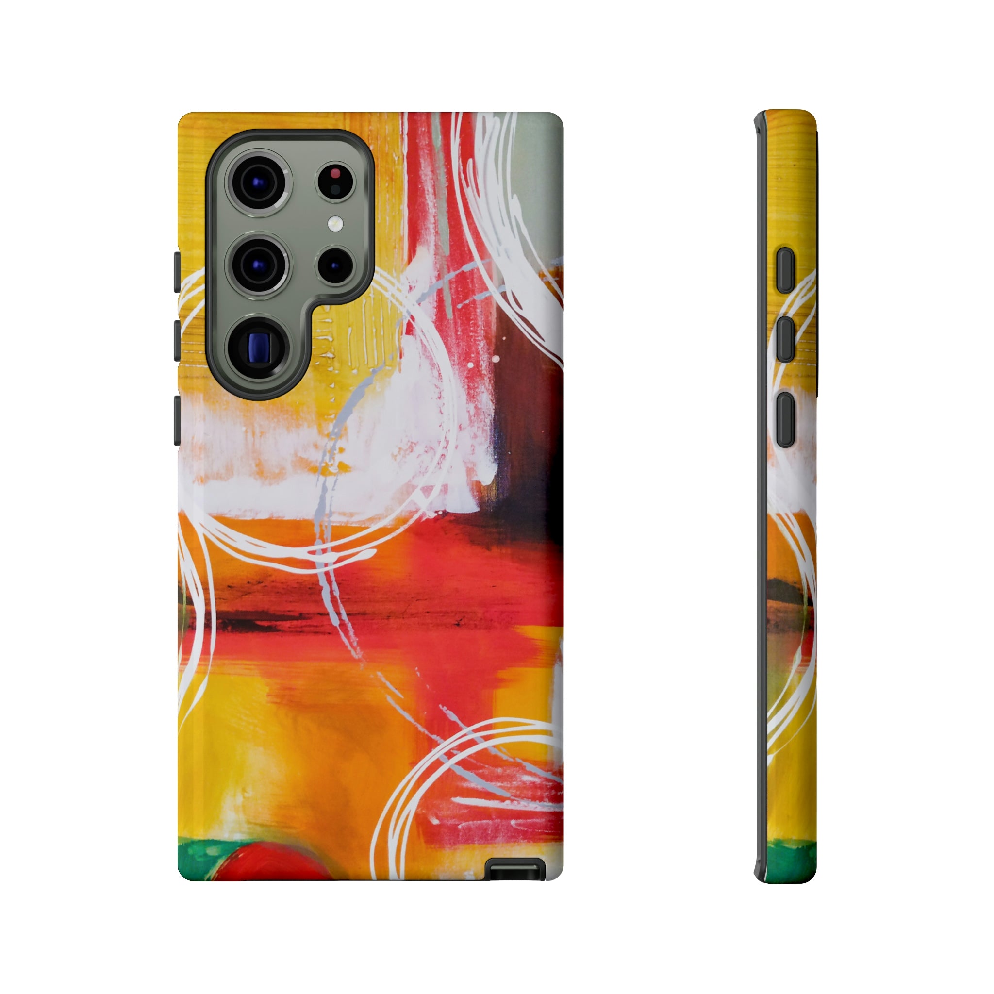 Abstract Yellow Android Case (Protective) Samsung Galaxy S23 Ultra Glossy Phone Case