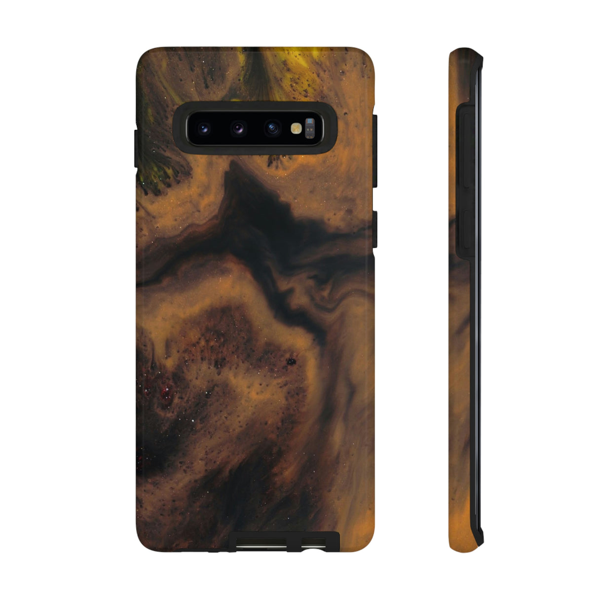 Brown Earth Ink Art Android Case (Protective) Samsung Galaxy S10 Glossy Phone Case