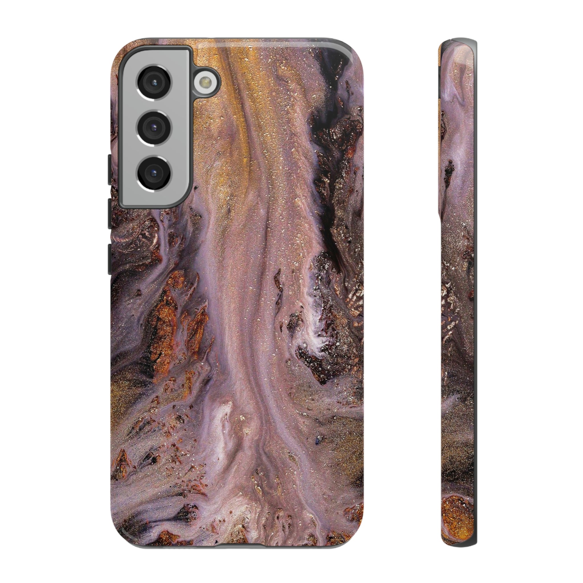 Pink Marble Ink Art Android Case (Protective) Samsung Galaxy S22 Plus Glossy Phone Case