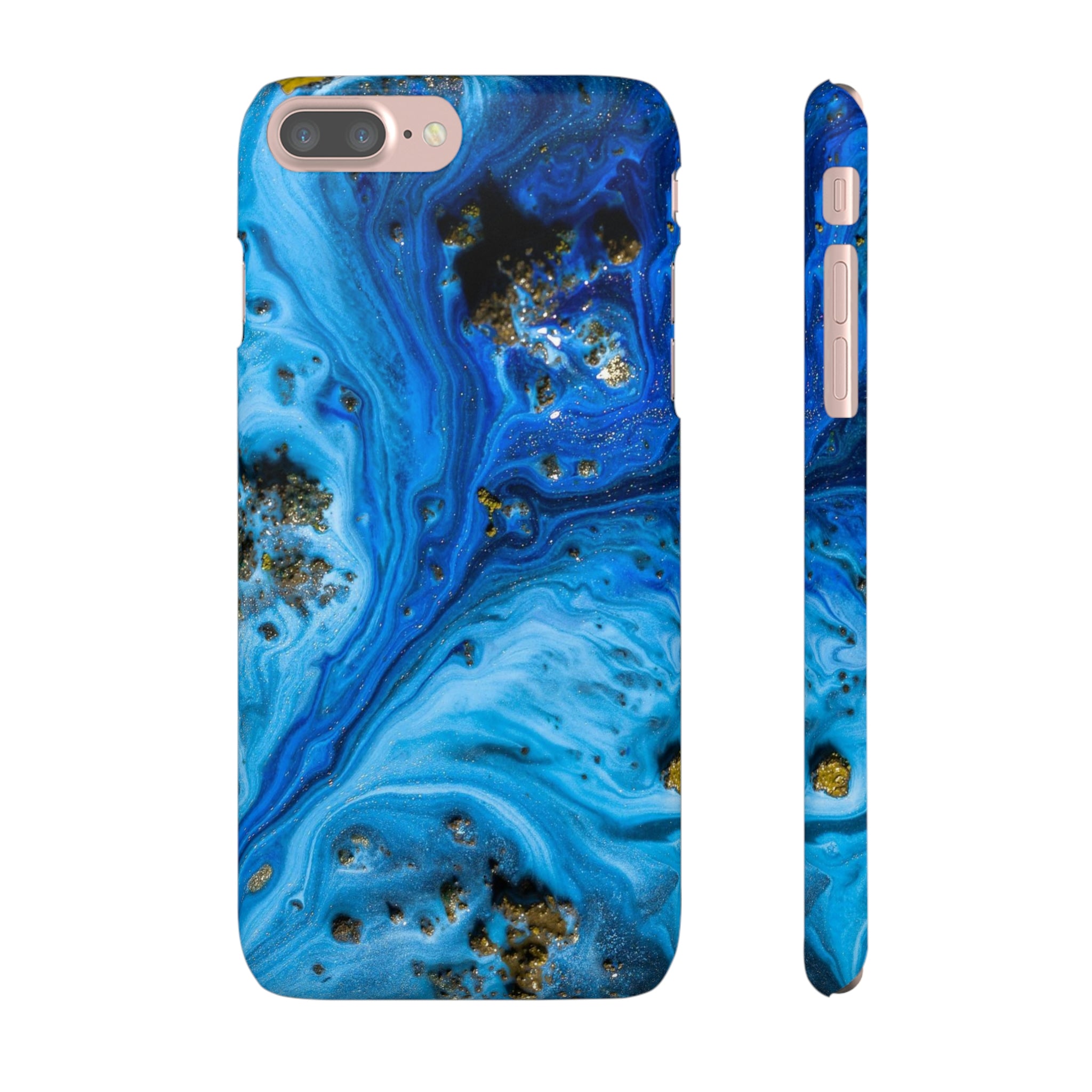 Blue Ice Melt Ink Art iPhone Case (Slim) iPhone 7 Plus Matte Phone Case