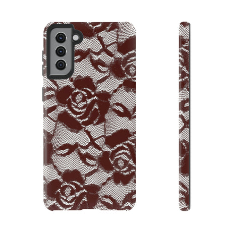 Red Rose Lace Gothic Flower Samsung Case (Protective) Samsung Galaxy S21 Plus Glossy Phone Case