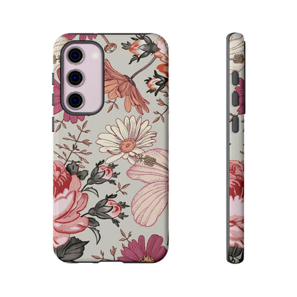 Pink daisies Vintage Flower Samsung Case (Protective) Samsung Galaxy S23 Plus Glossy Phone Case