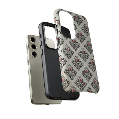 Grey Rose Gothic Flower Samsung Case (Protective) Phone Case