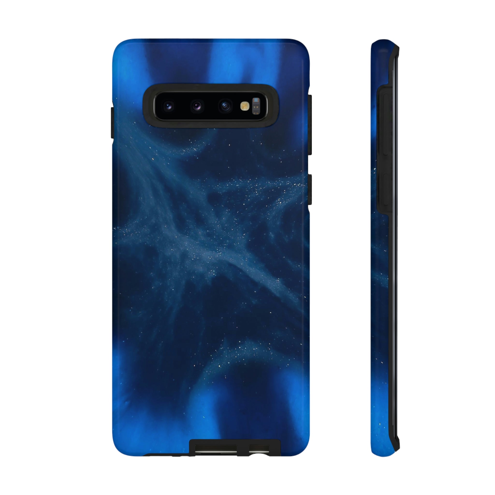 Blue Space Ink Art Android Case (Protective) Samsung Galaxy S10 Glossy Phone Case