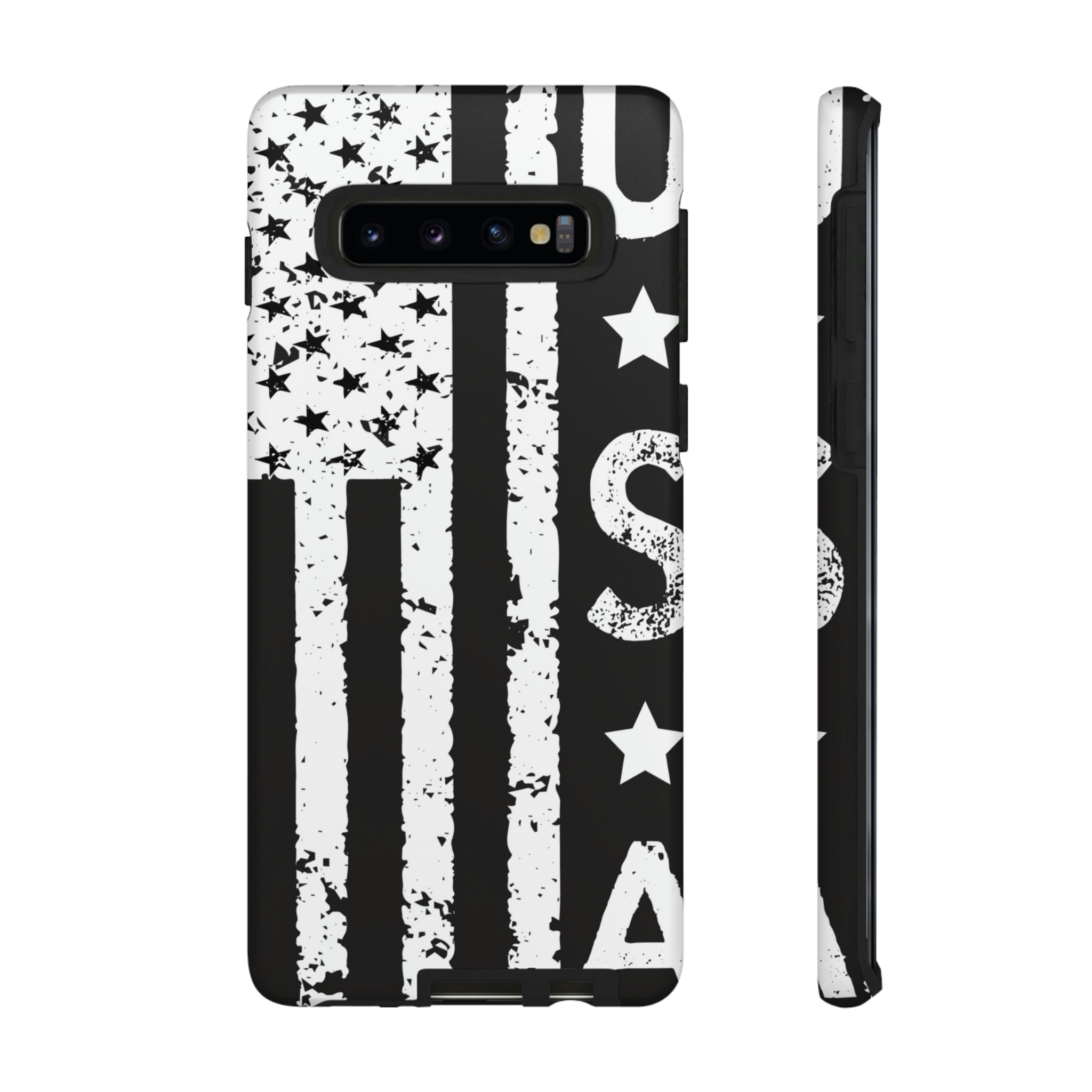 Black n White U.S Flag Android Case (Protective) Samsung Galaxy S10 Matte Phone Case