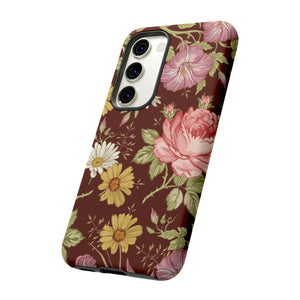 Dark red Vintage Flower Samsung Case (Protective) Phone Case