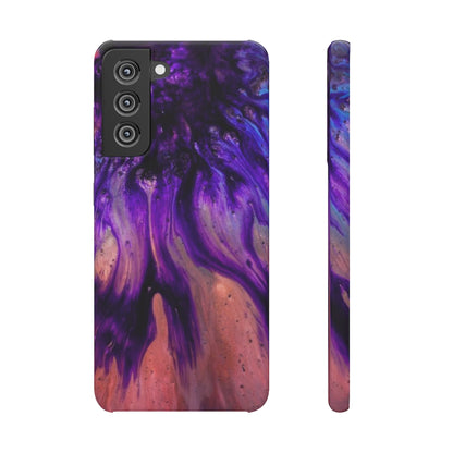 Purple Flow Ink Art Android Case (Slim) Samsung S21 FE Glossy Phone Case