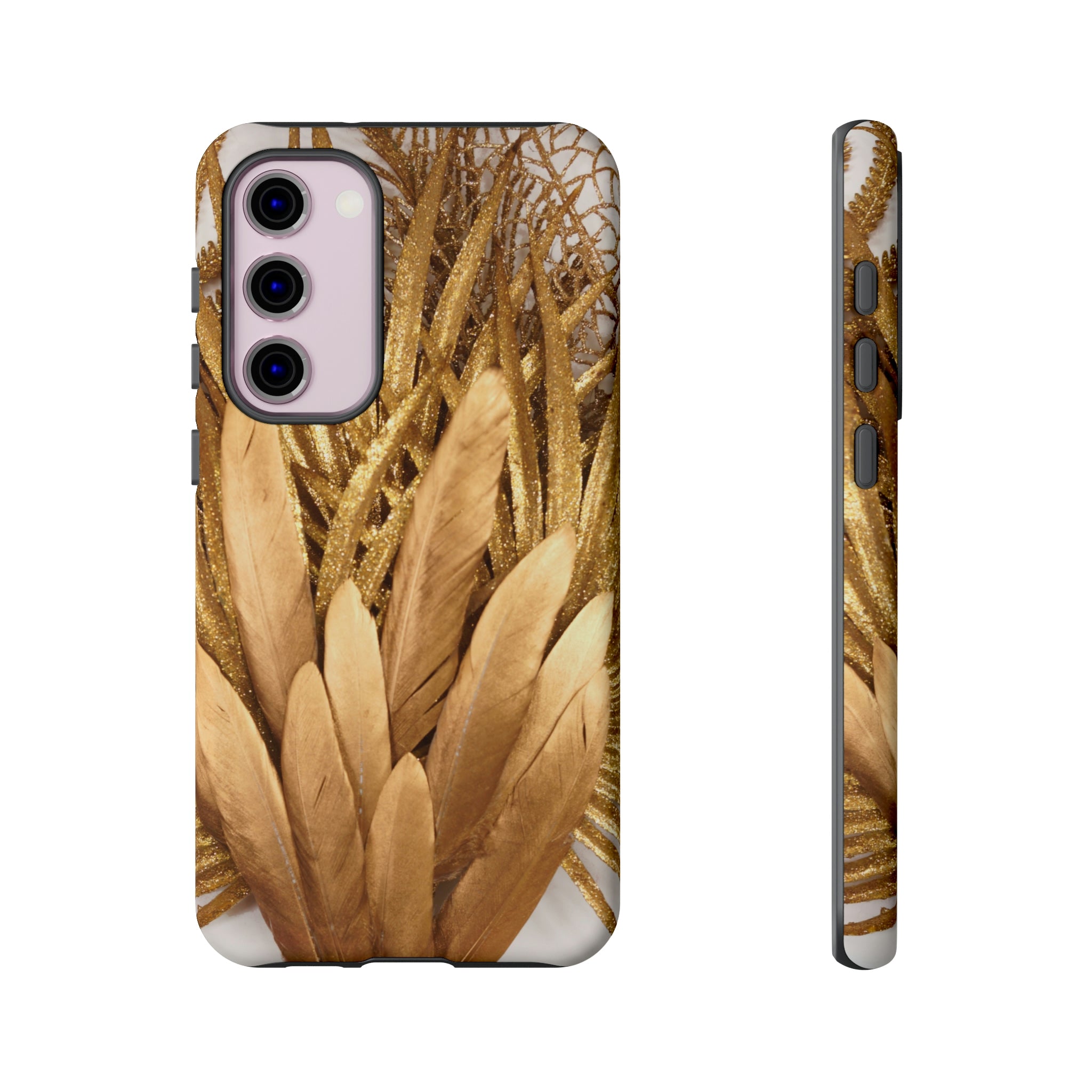 Gold Feather Android Case (Protective) Samsung Galaxy S23 Plus Matte Phone Case