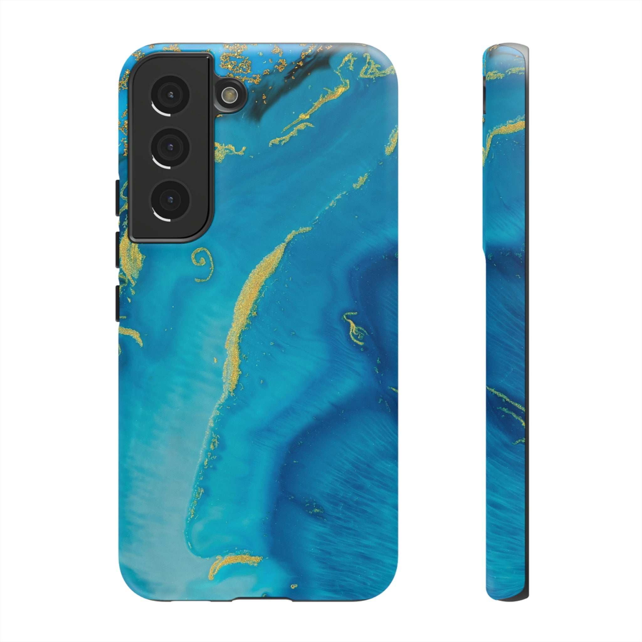 Blue Watercolor Android Case (Protective) Samsung Galaxy S22 Matte Phone Case