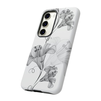 Lily Flower Monochrome Android Case (Protective) Phone Case