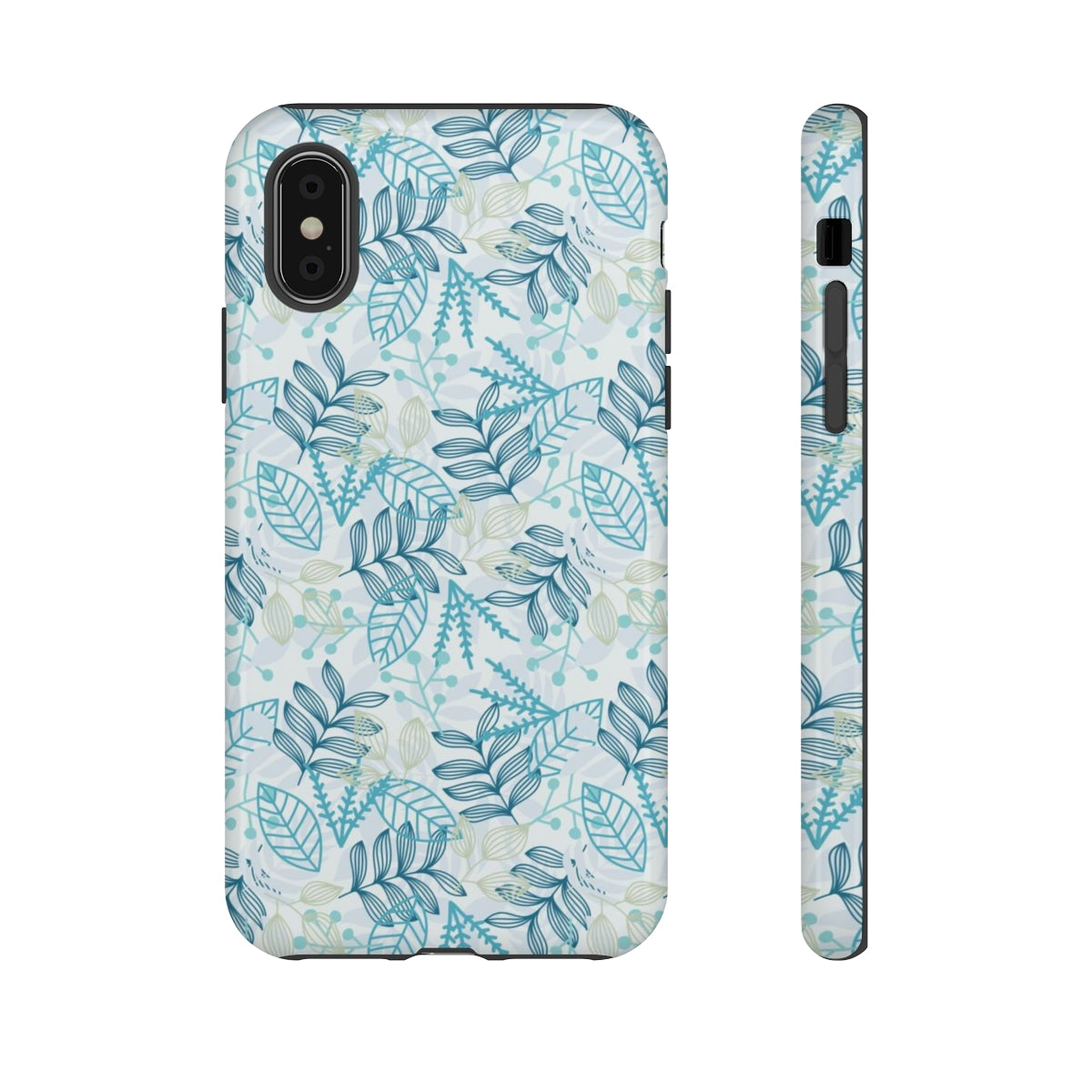 Blue leaf iPhone Case (Protective) iPhone X Glossy Phone Case