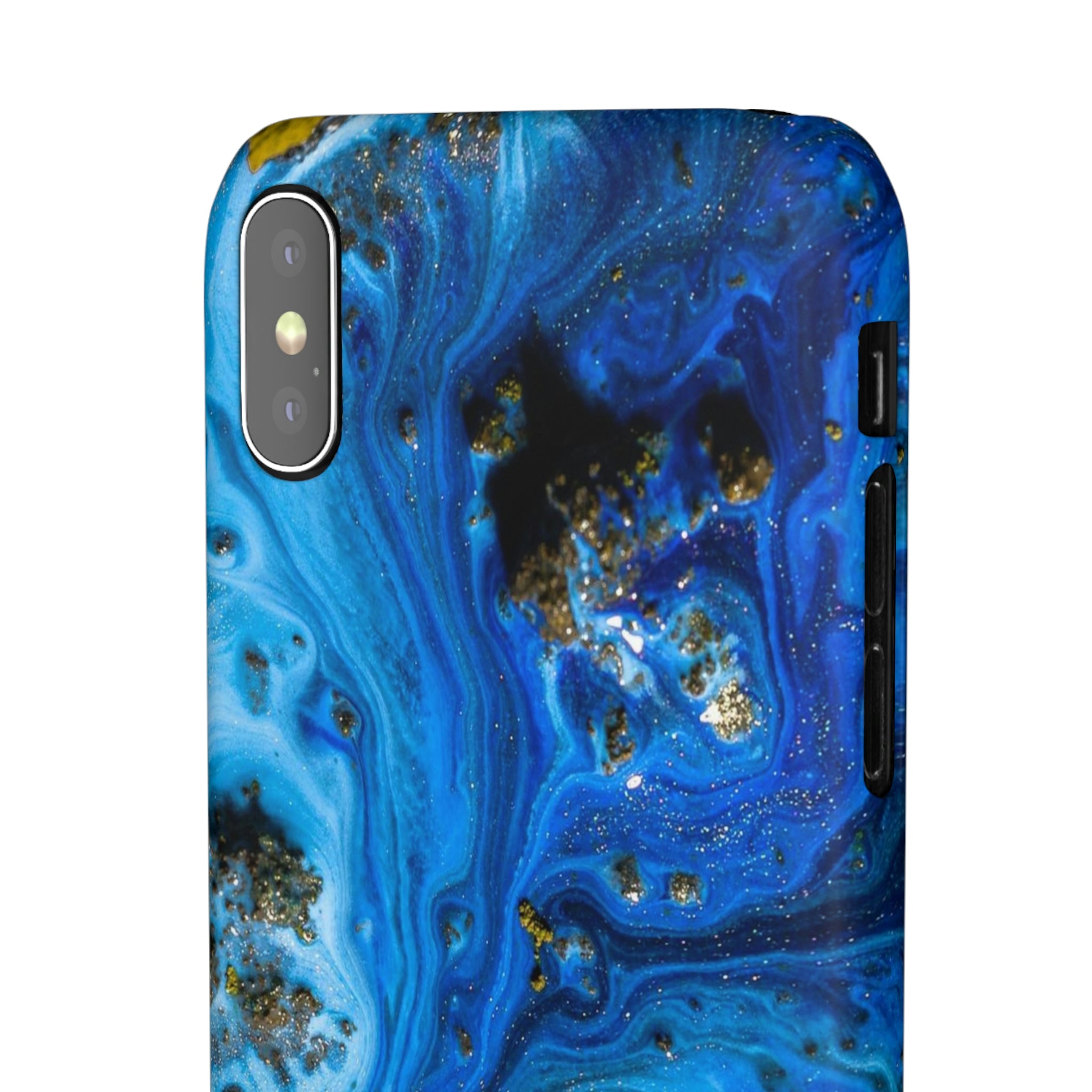 Blue Ice Melt Ink Art iPhone Case (Slim) Phone Case