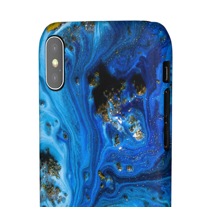 Blue Ice Melt Ink Art iPhone Case (Slim) Phone Case