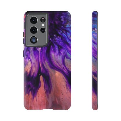 Purple Flow Ink Art Android Case (Protective) Samsung Galaxy S21 Ultra Matte Phone Case