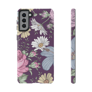 Purple Grass Vintage Flower Samsung Case (Protective) Samsung Galaxy S21 Plus Glossy Phone Case