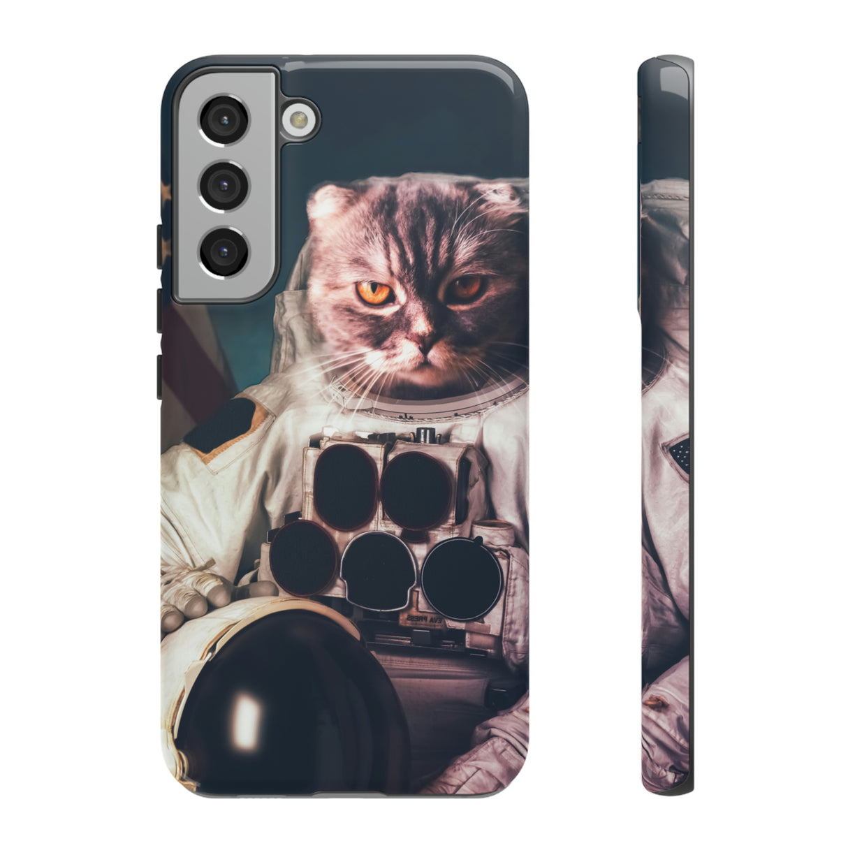 Cat Astronaut Android Case (Protective) Samsung Galaxy S22 Plus Glossy Phone Case