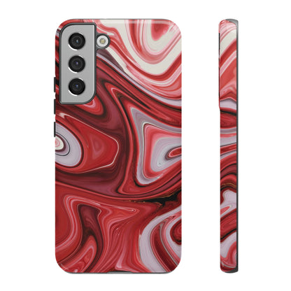 Red White Liquid Android Case (Protective) Samsung Galaxy S22 Plus Glossy Phone Case