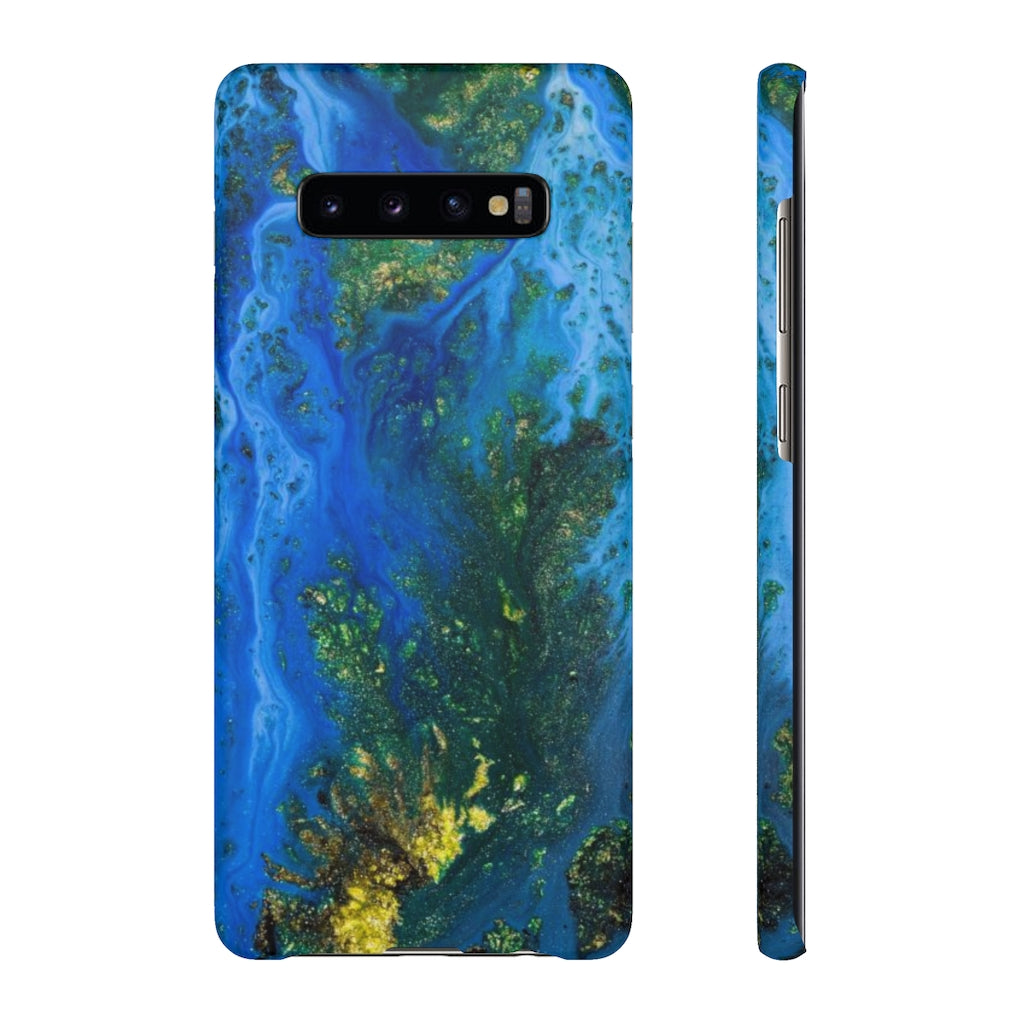 Blue Globe Ink Art Android Case (Slim) Samsung Galaxy S10 Plus Matte Phone Case